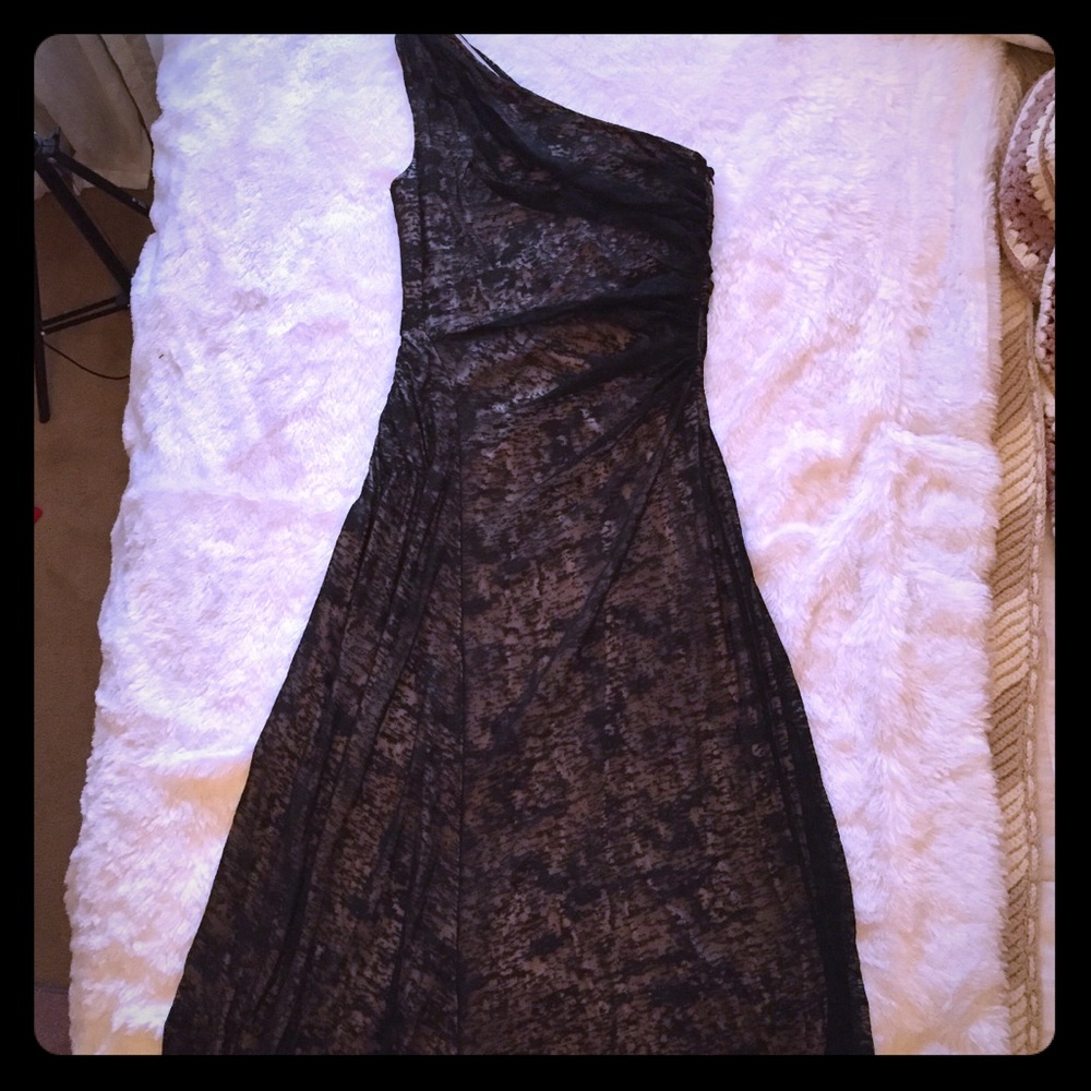 One shoulder dress.